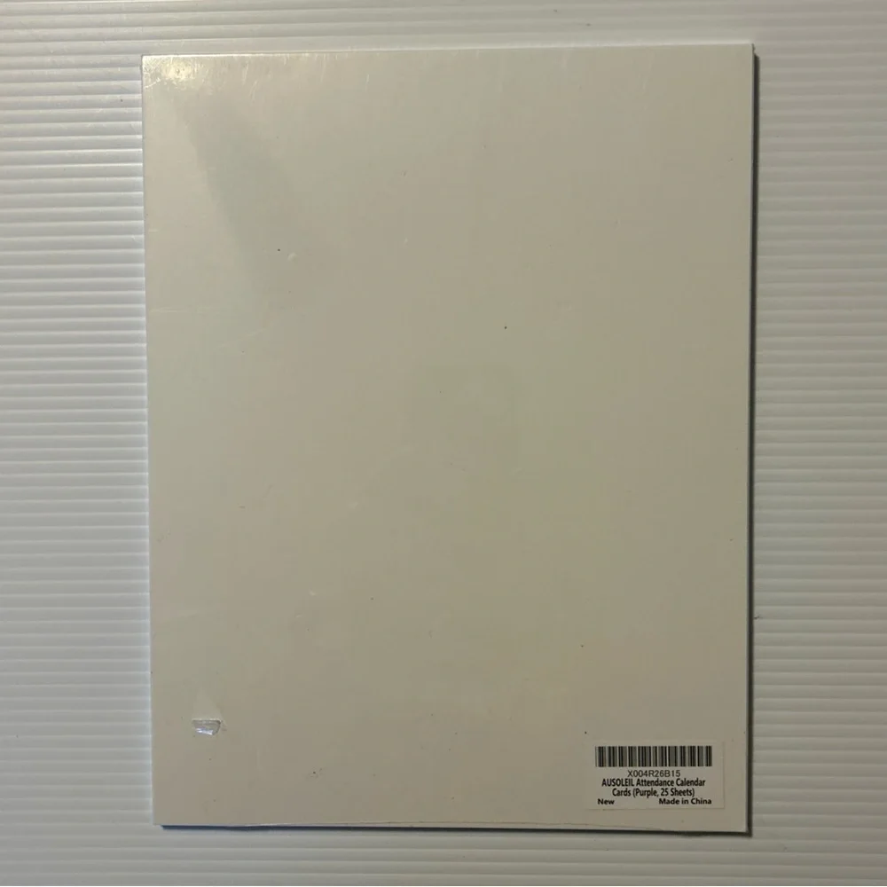 2026 Attendance Calendar Cards Record Tracker Employee (Pack of 25) 8.5 x 11 NEW